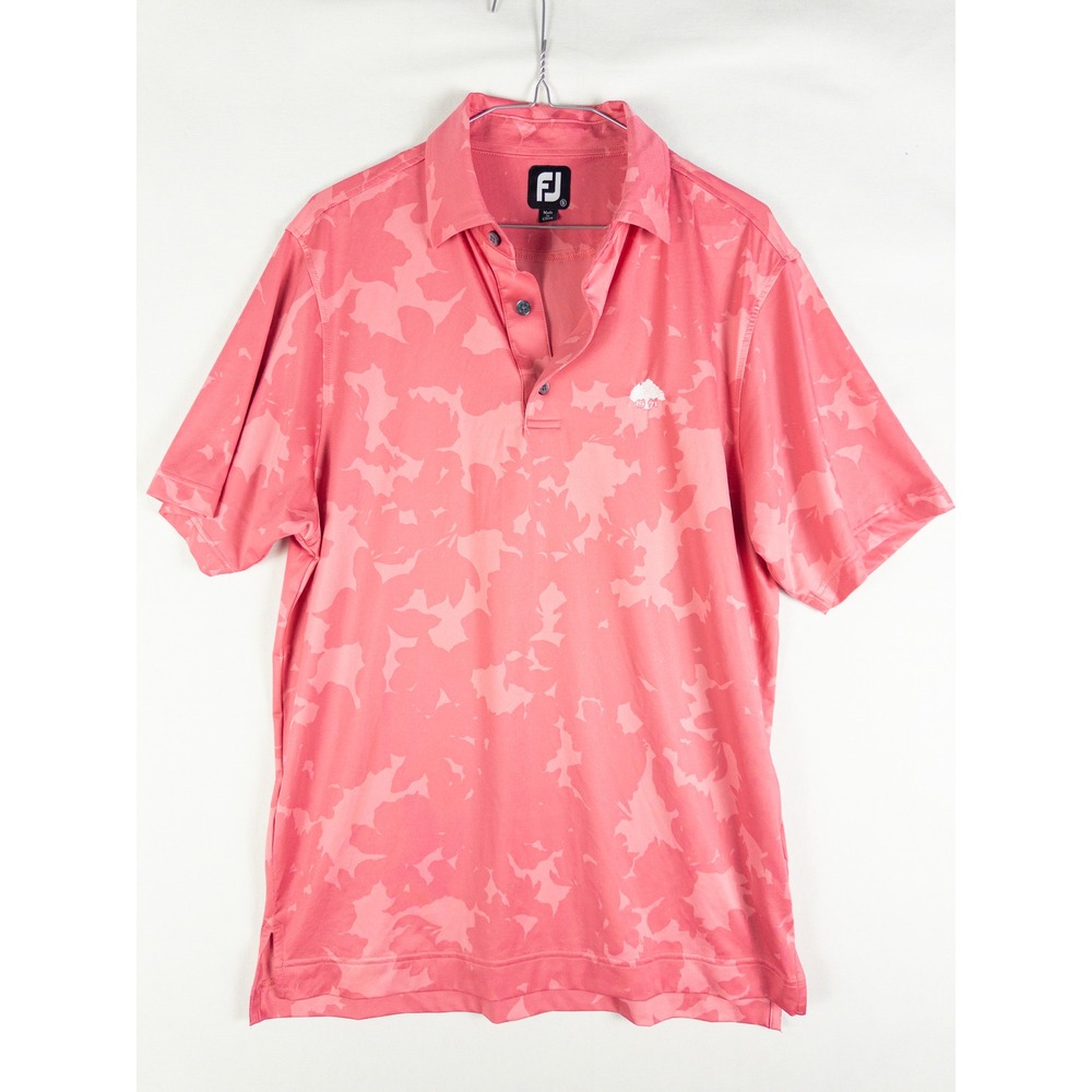 FootJoy FJ Golf Polo Shirt Mens S Coral Pink Floral Camo Performance Stretch Cou